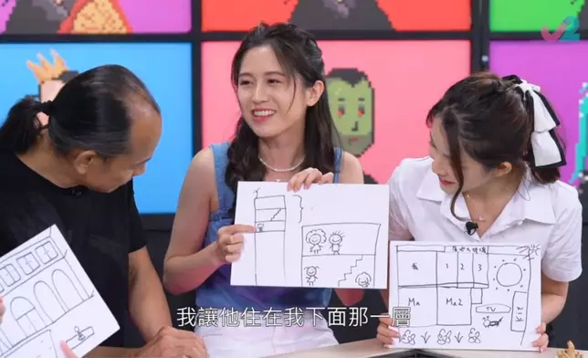 為配合「上車」主題，4位年青主持各自畫出心目中Dream House，結果人人都話想買複式單位，陳國麟則透露已於泰國置業。題外話，倪嘉雯啲畫功好Cute。