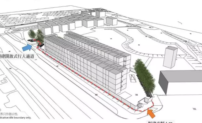 將軍澳寶琳路北的過渡性房屋項目地界圖則。