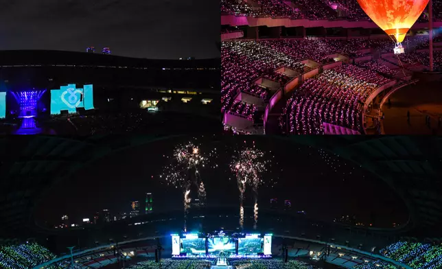 演唱會有煙花、無人機和熱氣球等舞台效果，規模盛大（網上圖片）
