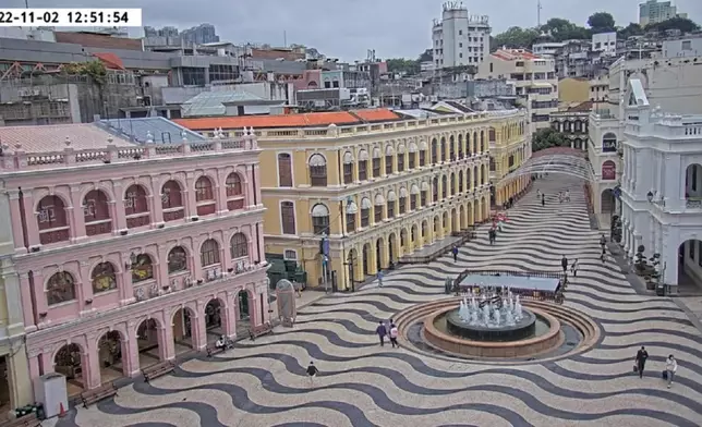 澳門議事亭前地行人寥寥可數。市政署截圖