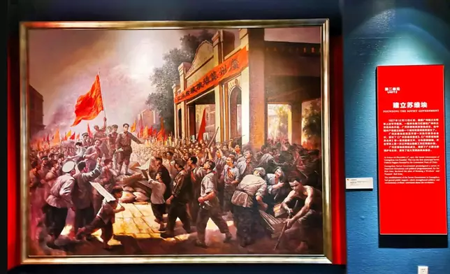 在廣州公社成立中國第一個城市蘇維埃政府油畫 (網上圖片)