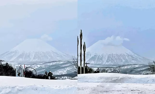 民眾拍攝到羊蹄山冒煙，猜測是雪崩位置。 網上圖片