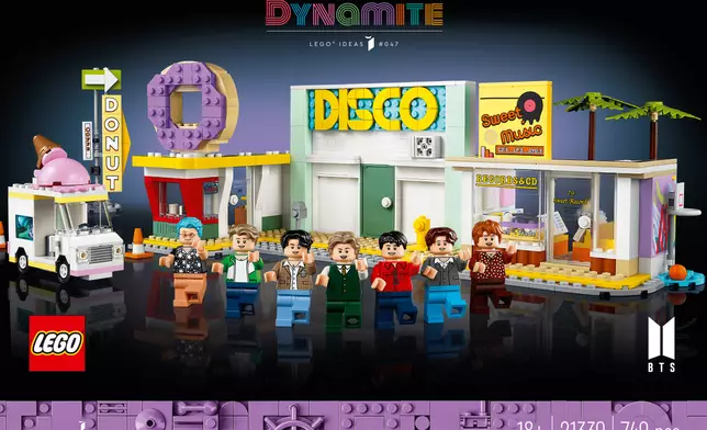 BTS《Dynamite》盒組於3月1日起發售（LEGO提供圖片）