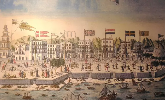 清代中國廣州大觀圖 (資料圖片)