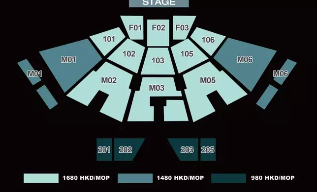 《THE BOYZ 2ND WORLD TOUR:ZENERATION in MACAU》座位表（主辦方提供圖片）