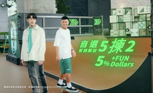 在廣告中，Jeffrey化身踩板達人。