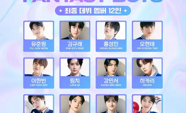 MBC選秀節目《Fantasy Boys》選出12位成員（網上圖片）
