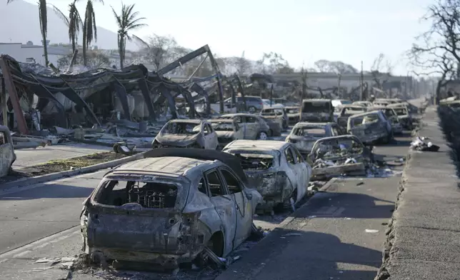 觀光小鎮拉海納鎮（Lahaina Town）災情嚴重。（AP圖片）