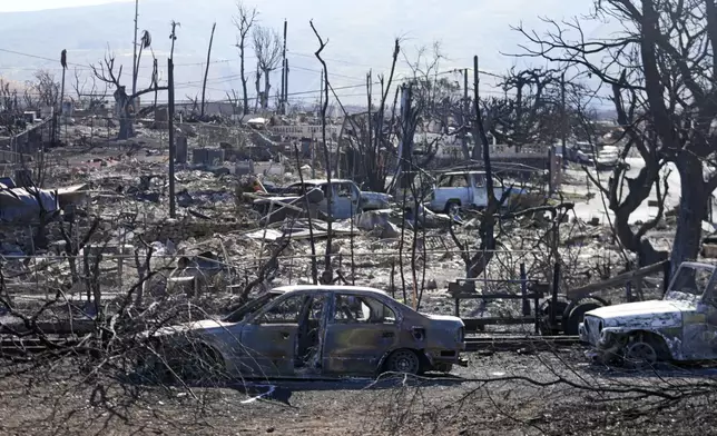 觀光小鎮拉海納鎮（Lahaina Town）災情嚴重。（AP圖片）