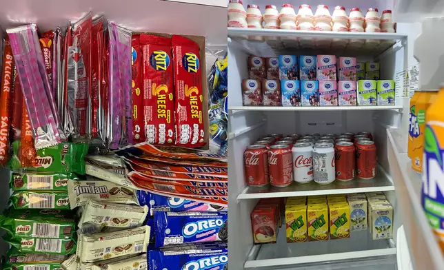 按摩店為客人提供多款免費零食及飲品，但只供堂食。（FB圖片）