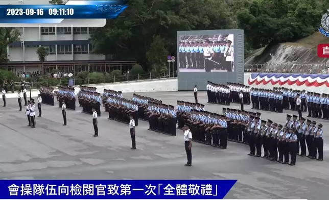 香港警察學院舉行結業會操。(香港警察FB短片截圖)