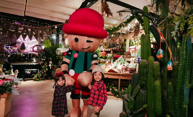 「姜濤女友」Traya十分可愛，她和5歲哥哥Atti為商場拍攝聖誕宣傳片。