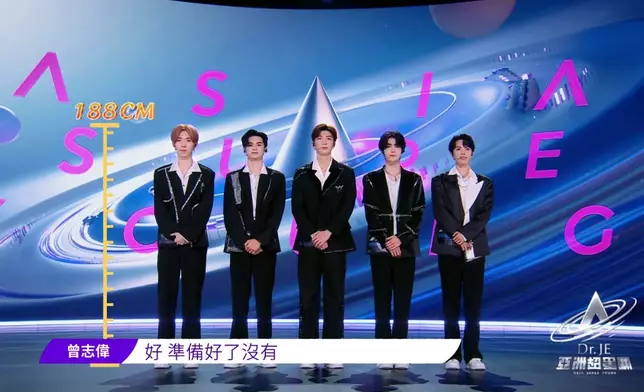 五人組合頂破天花板，成員平均身高188cm，勁誇張。