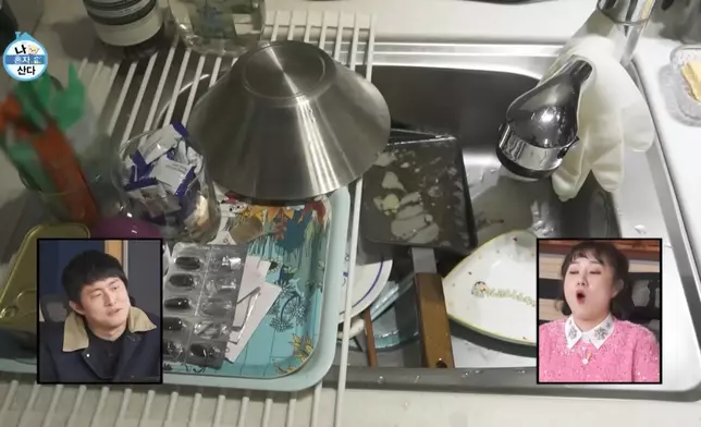 鋅盤亦堆滿用過的廚具（影片截圖）