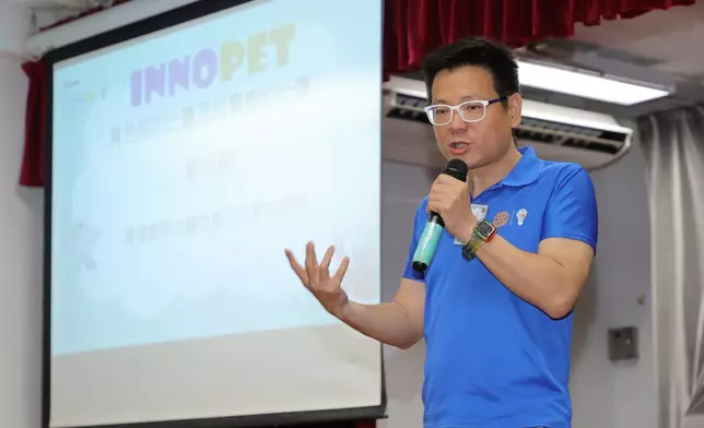港創新扶輪社創社社長暨活動負責人林振志（Alvin）介紹INNOPET的由來。