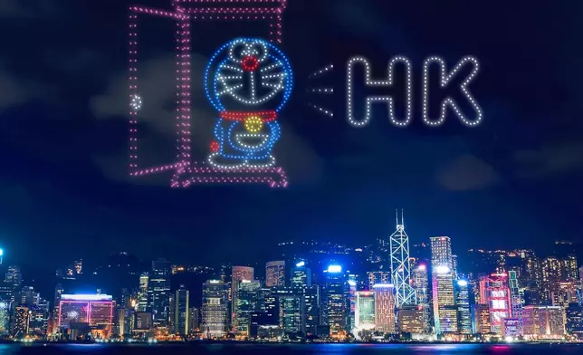 多啦A夢無人機表演如期舉行。FB圖片