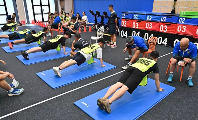 警察學院舉行警察招募體驗日，有意者報名後即進行體能測試。 政府新聞處圖片