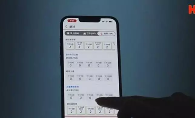 《一線搜查》團隊亦嘗試在7時排隊進入系統，需要不斷更新及重試，約1分鐘後才能成功登入，當時輪候排隊人數已超過一萬一千人，直至7時06分終於成功進入預訂場地頁面，但維園和銅鑼灣網球場的晚間時段，已全部被預訂。（《一線搜查》影片截圖）