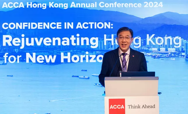 ACCA香港分會會長傅振煌博士為周年研討會致歡迎辭。