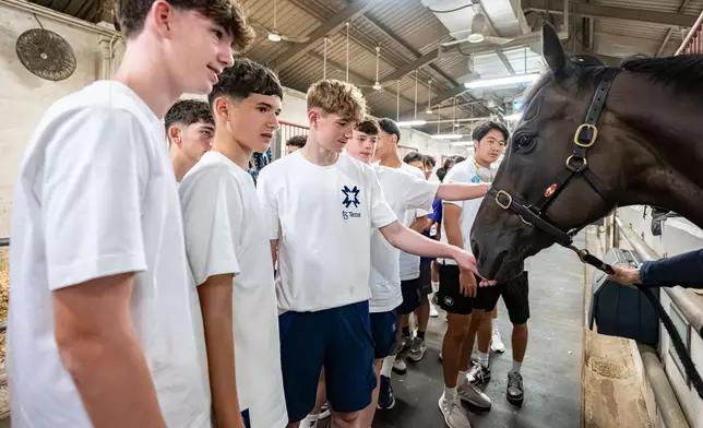 曼聯16歲以下青年隊昨日（8月6日）參觀馬會屯門公眾騎術學校，到訪馬房及觀賞馬術示範。