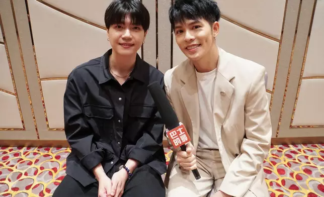 （左）Jordan盛天俊及（右）Danny許佳麟接受巴士的報專訪（本報記者攝）