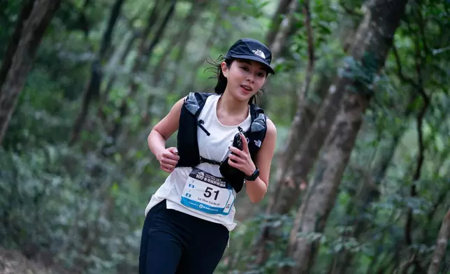 蘇麗珊首次挑戰越野跑，順利完成「TNF 100香港越野跑挑戰賽2024」14公里賽事。