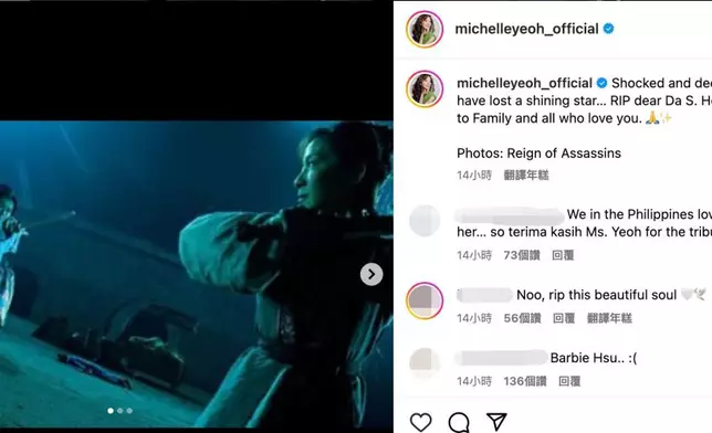 楊紫瓊發文悼念大S。