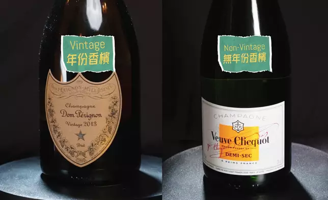 Vintage年份的香檳價錢較貴。