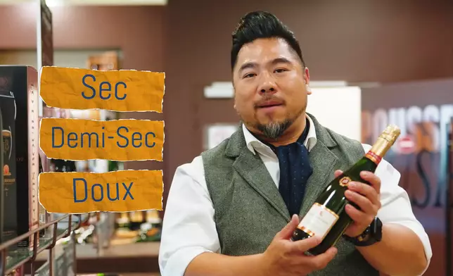 認識標籤瞭解香檳不同甜度。