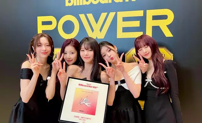 憑藉《Cupid》爆紅的FIFTY FIFTY在2024年改組成5人團（FIFTY FIFTY官方Twitter圖片）