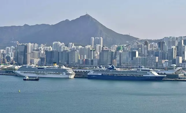 本月共有17艘大型郵輪停泊香港，包括「銀海新星號」和「安妮皇后號」兩艘新建成的豪華郵輪。羅淑佩FB圖片