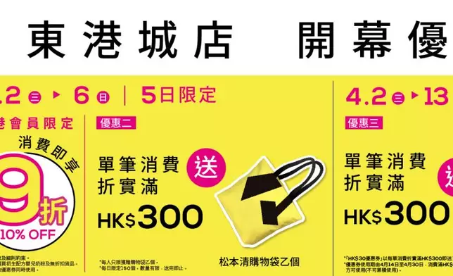 坑口東港城店開幕優惠