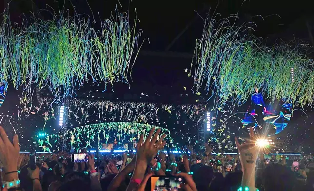 英國樂隊Coldplay演唱會。小紅書圖片