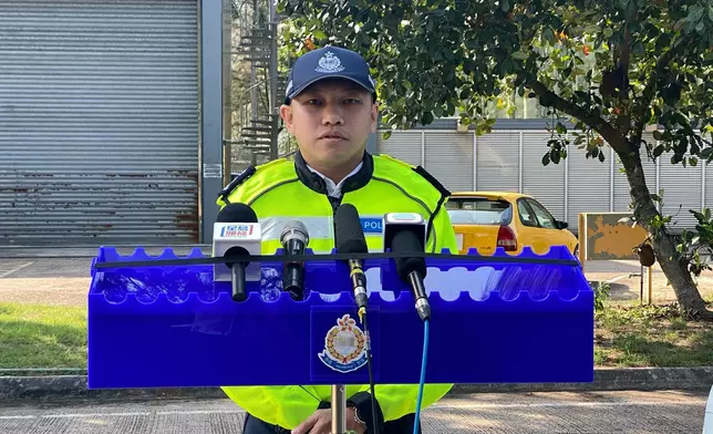 新界北總區交通部執行及管制組特遣隊主管張展鴻高級督察簡報案情。