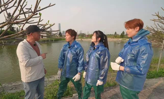 Archie、潘靜文、黃劍文去到烏頭養殖魚場。