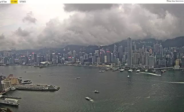 2025年5月6日下午5時15分的維港情況。天文台圖片