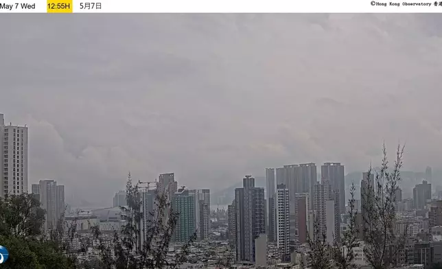 分區實時天氣照片。天文台網站