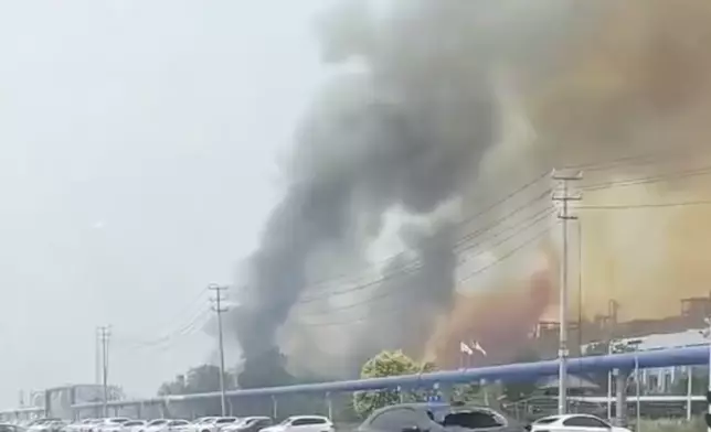 山東濰坊化工廠爆炸。微博影片截圖