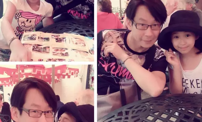 附上童年時與爸爸的同框舊照