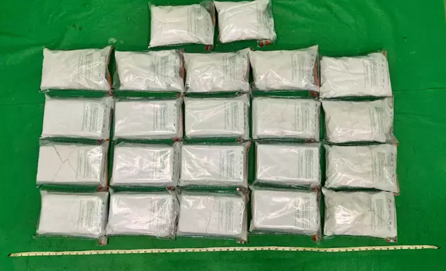 檢獲的懷疑可卡因。政府新聞處圖片