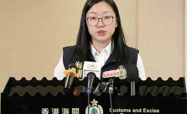 海關毒品調查科機場調查課調查主任蔡琳凌。海關直播截圖