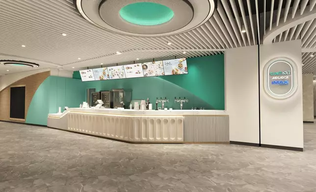 「Cine Art Hollywood」戲院設計簡潔俐落，並融入影藝戲院獨特風格，以品牌主題色薄荷綠作為主調。