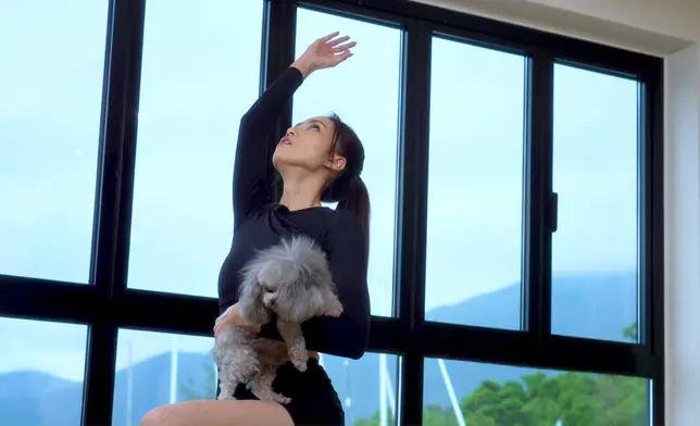 Tiffany同德德齊齊學做狗瑜伽。