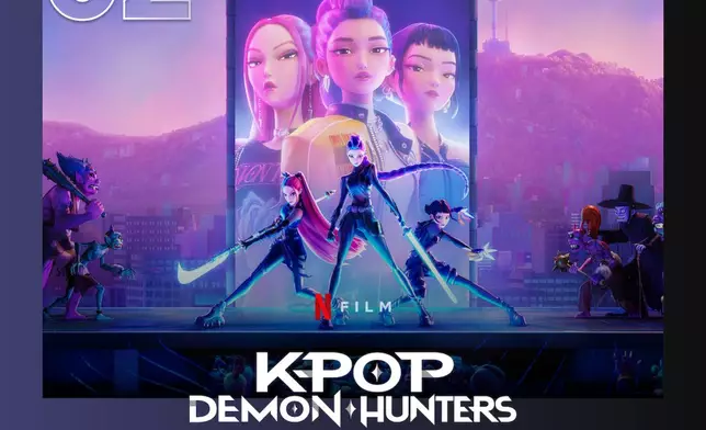 《Kpop獵魔女團》空降Netflix全球電影排行榜亞軍。網上圖片