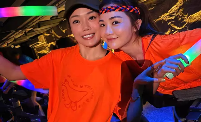 好姊妹容祖兒狂踩健身單車慶祝對方生日