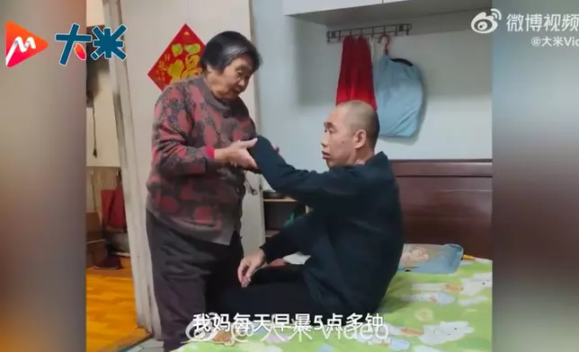 8旬婦照顧腦梗女婿17年，幫女兒撐起一個家。影片截圖