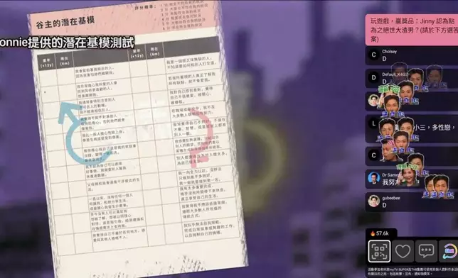 節目開始前三位谷主進行基模測試。