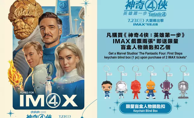 購買《神奇4俠: 英雄第一步》#IMAX戲票兩張* 即送限量「盲盒人物鎖匙扣」乙個！