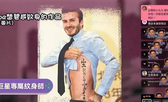 Gabe曾為碧咸紋身。