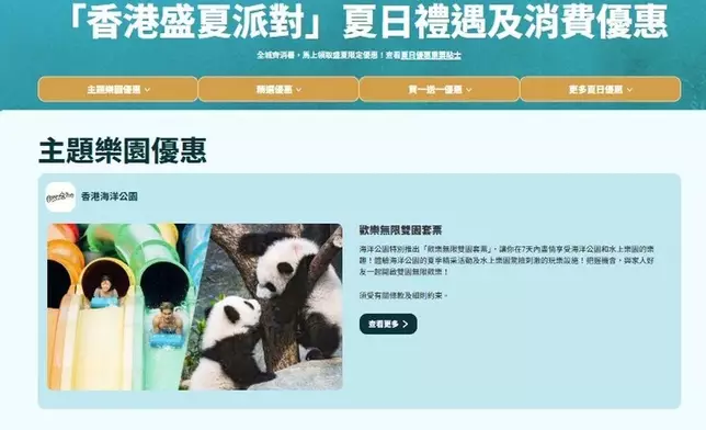 旅發局「香港盛夏派對」夏日禮遇及消費優惠加碼至逾260 項。旅發局圖片